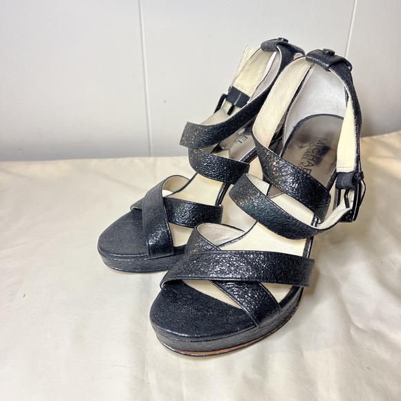 Michael Kors  T-Strap Platform Heels Black Shoes Women's Size 6M - Picture 1 of 5